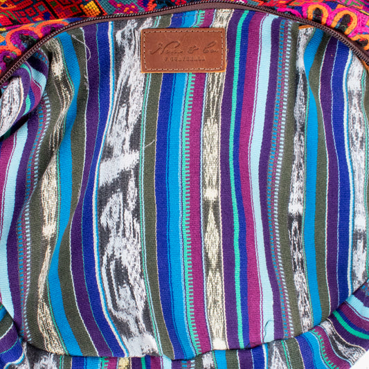 BOHO SADDLE BAG - OOAK HUIPIL - CAFE - NO. 19387