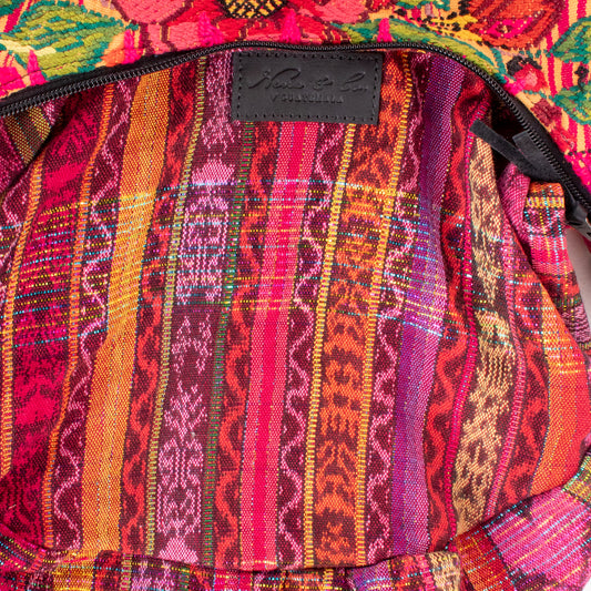 BOHO SADDLE BAG - OOAK HUIPIL - BLACK - NO. 19396