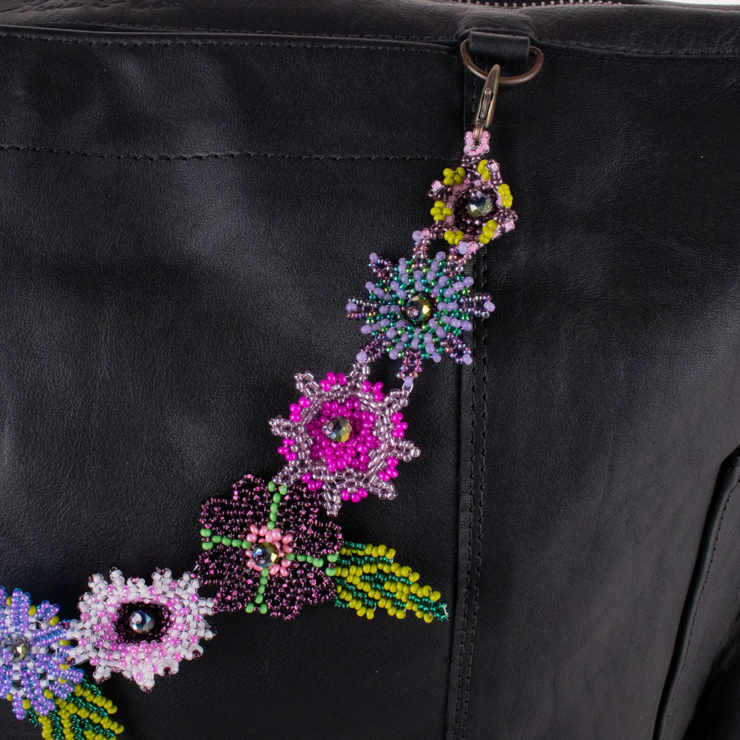 BEADED FLORAL BAG NECKLACE - NO. 19758