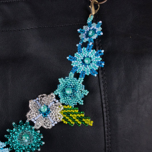BEADED FLORAL BAG NECKLACE - NO. 19780
