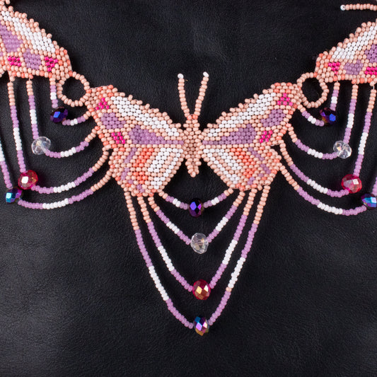 BEADED BUTTERFLY BAG NECKLACE - NO. 19786