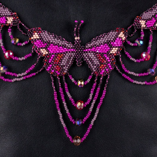 BEADED BUTTERFLY BAG NECKLACE - NO. 19789
