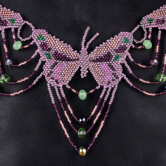 BEADED BUTTERFLY BAG NECKLACE - NO. 19792