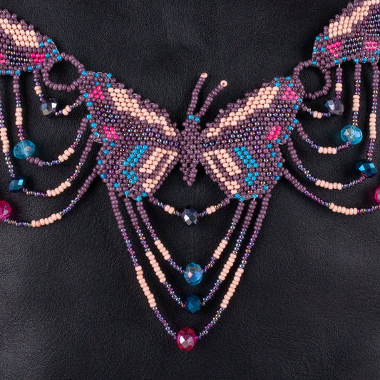 BEADED BUTTERFLY BAG NECKLACE - NO. 19795