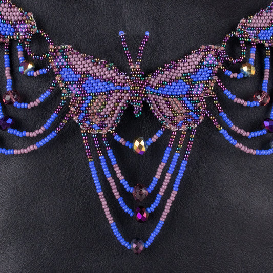BEADED BUTTERFLY BAG NECKLACE - NO. 19801