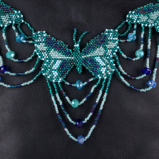 BEADED BUTTERFLY BAG NECKLACE - NO. 19810