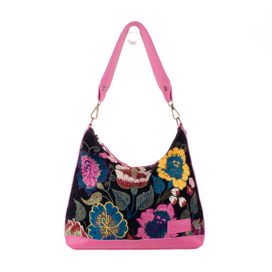 SMALL PENELOPE BAG - H&S EMBROIDERED FLORAL - JAZZY - NO. 19862