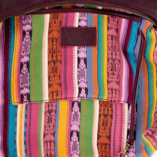 SMALL PENELOPE BAG - H&S EMBROIDERED FLORAL - VINO TINTO - NO. 19868