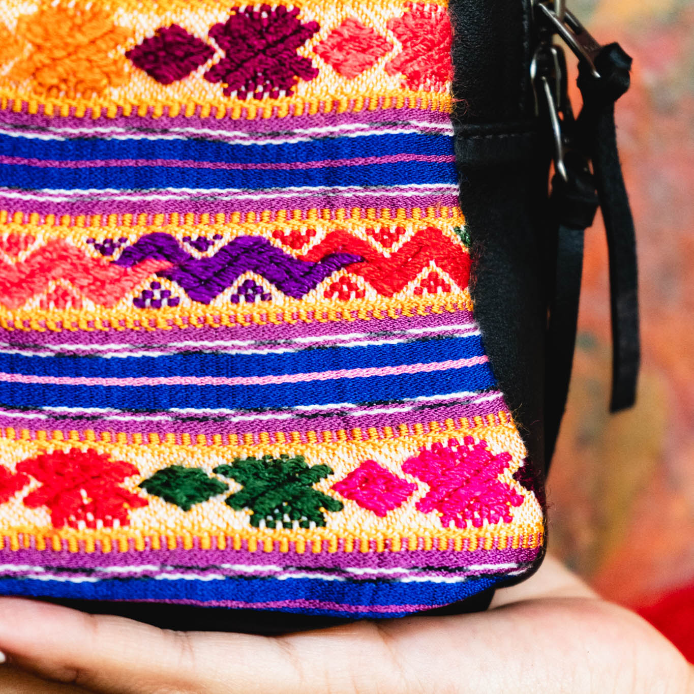 SMALL 2.0 CROSSBODY SLING - OOAK HUIPIL - BLACK - NO. 13162