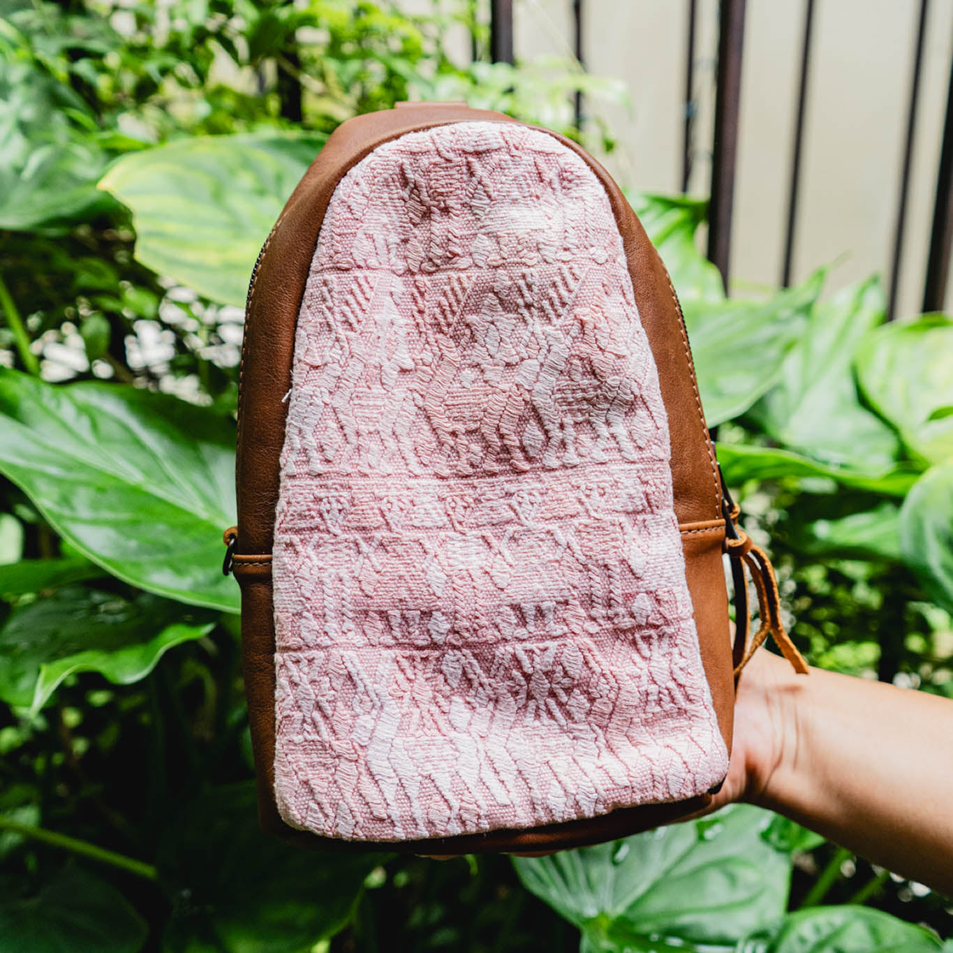 SMALL 2.0 CROSSBODY SLING - OOAK HUIPIL - CAFE - NO. 13174