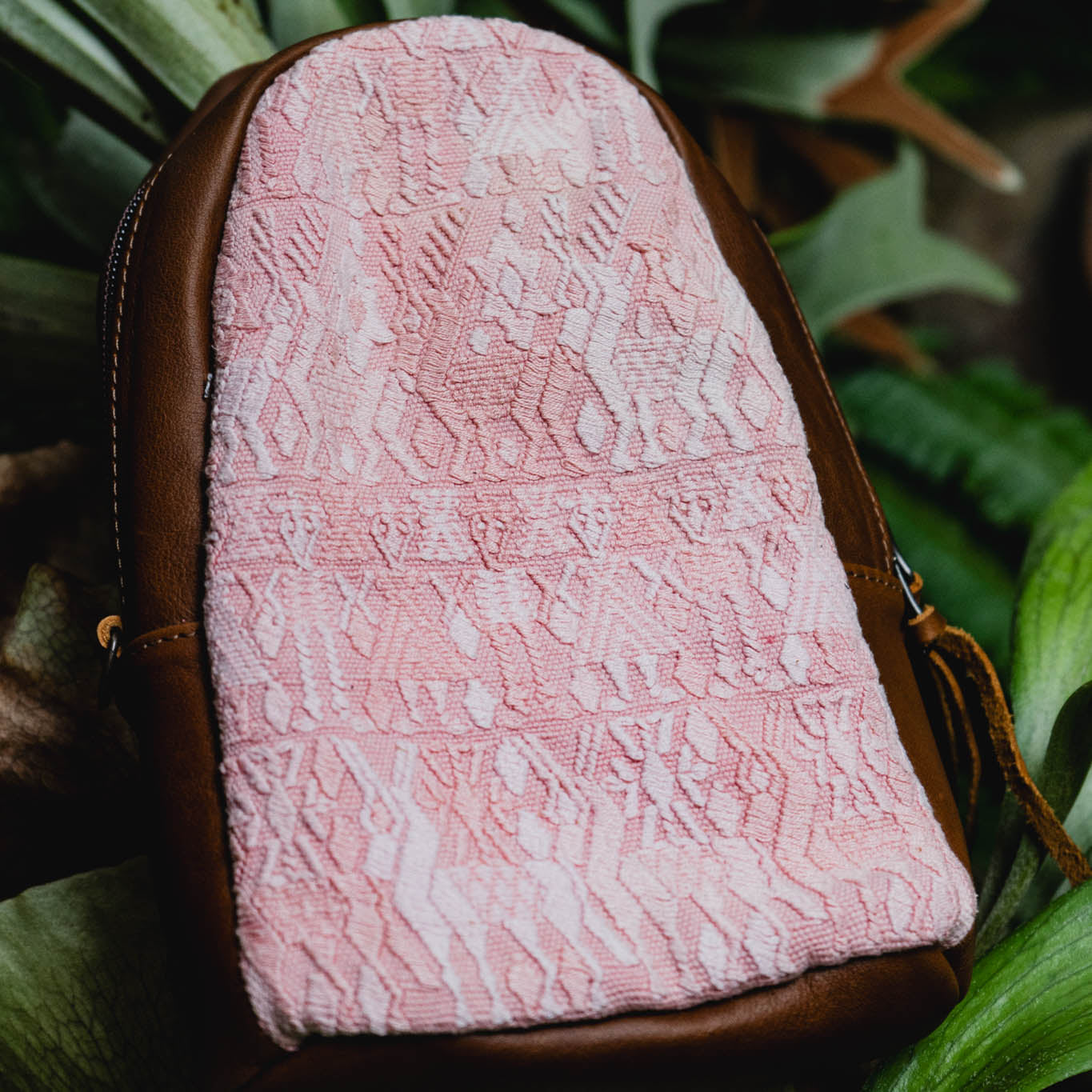 SMALL 2.0 CROSSBODY SLING - OOAK HUIPIL - CAFE - NO. 13174