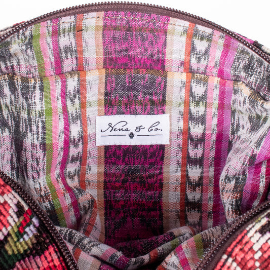 WANDER CROSSBODY BAG - LARGE - OOAK HUIPIL - CAFE - NO. 200466