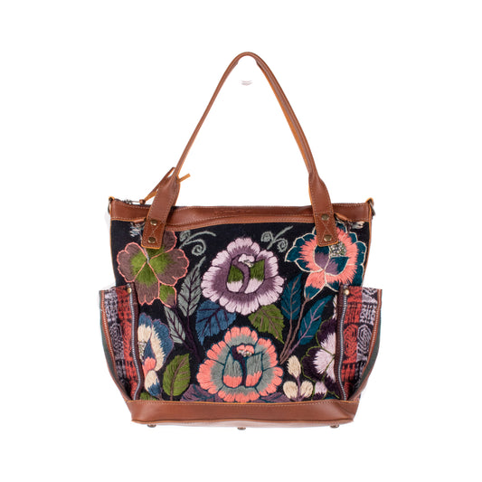 MTPB - H&S EMBROIDERED FLORAL - CAFE - NO. 200559