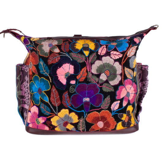 BEATRIZ CDB + DIAMANTE STRAP - H&S FLORAL - VINO TINTO - NO. 200565