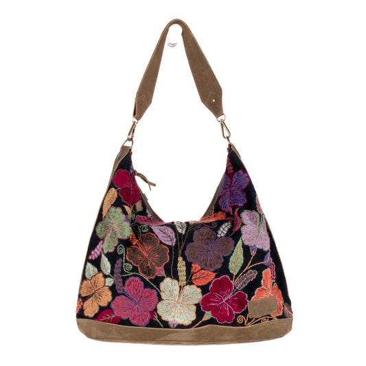 PENELOPE BAG - H&S EMBROIDERED FLORAL - VERDE OLIVO - NO. 200575