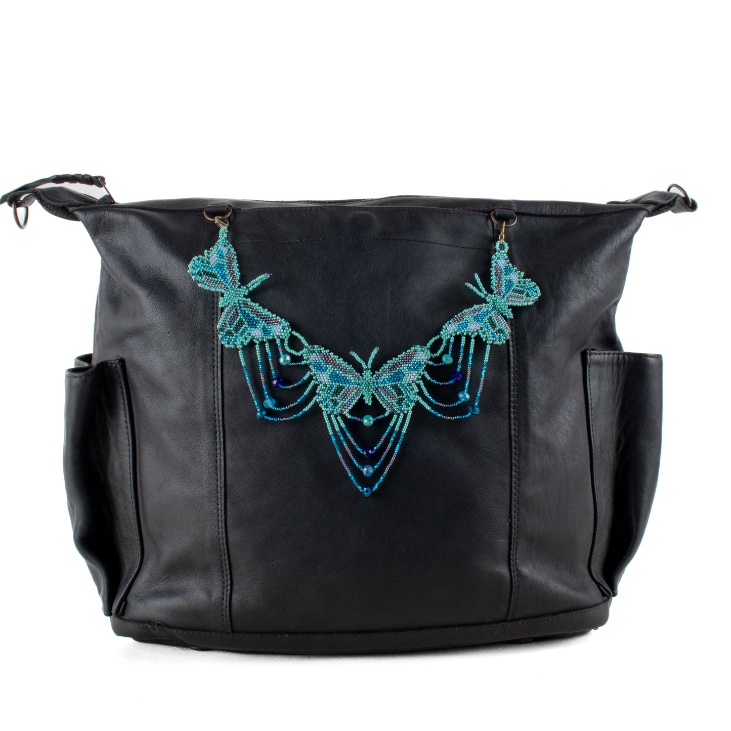**SHIP WINDOW** BEADED BUTTERFLY BAG NECKLACE - NO. 201753
