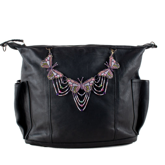**SHIP WINDOW** BEADED BUTTERFLY BAG NECKLACE - NO. 201755