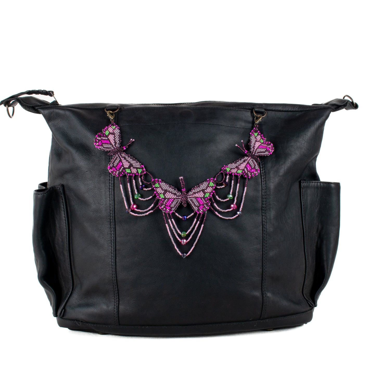 **SHIP WINDOW** BEADED BUTTERFLY BAG NECKLACE - NO. 201756