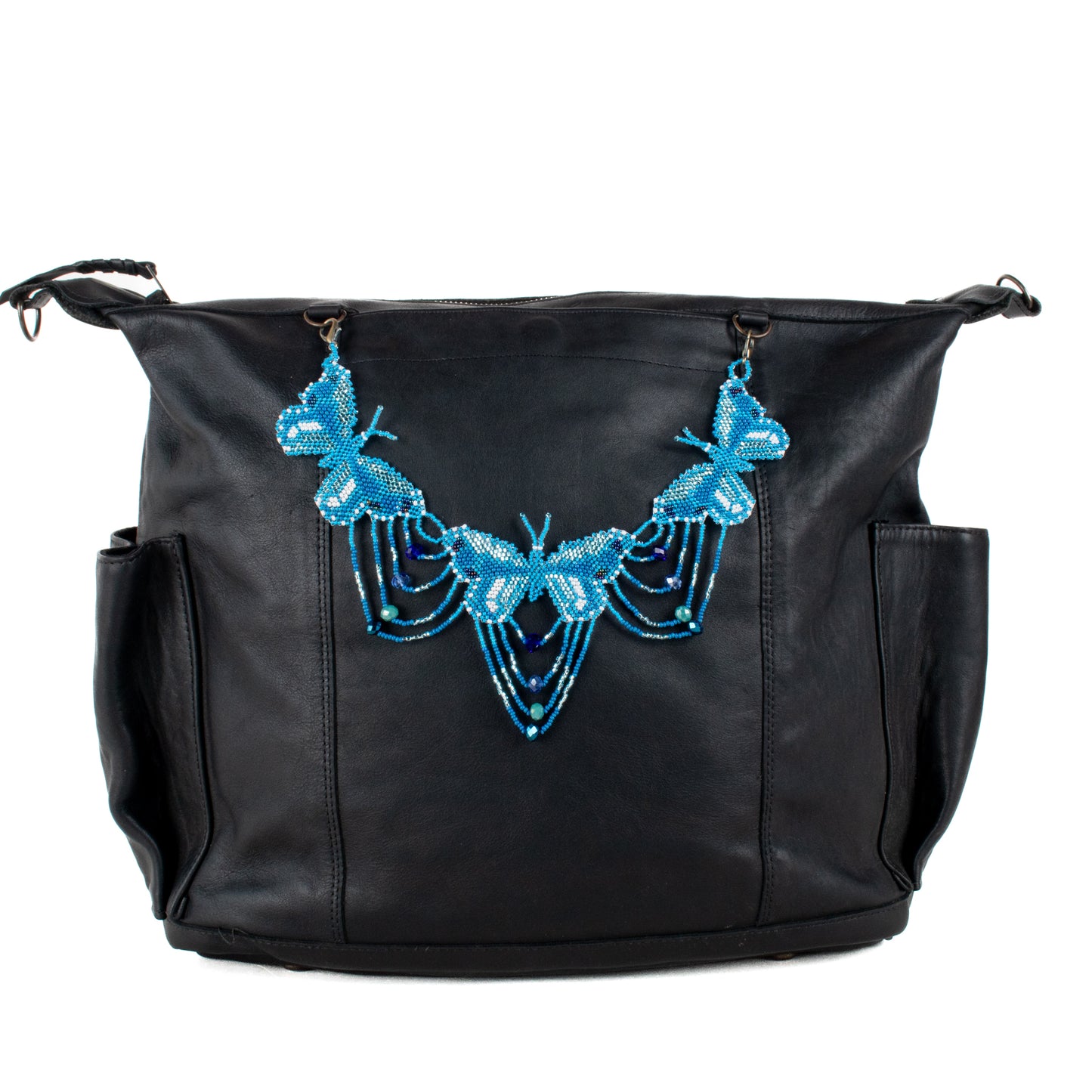 **SHIP WINDOW** BEADED BUTTERFLY BAG NECKLACE - NO. 201757