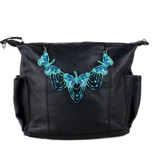 **SHIP WINDOW** BEADED BUTTERFLY BAG NECKLACE - NO. 201758