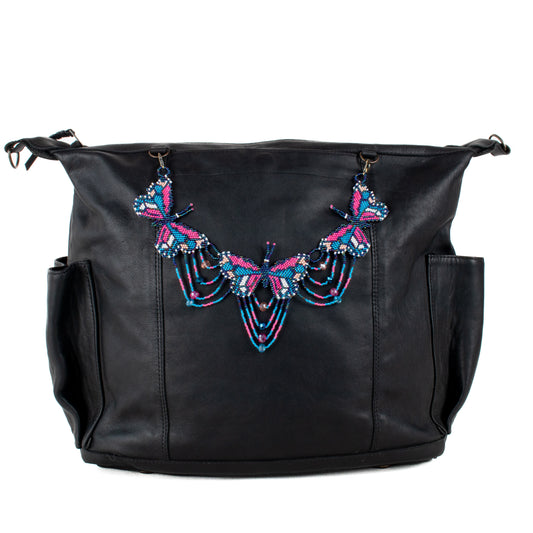 **SHIP WINDOW** BEADED BUTTERFLY BAG NECKLACE - NO. 201760