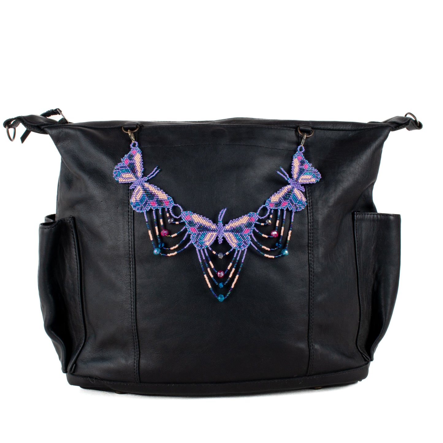 **SHIP WINDOW** BEADED BUTTERFLY BAG NECKLACE - NO. 201761