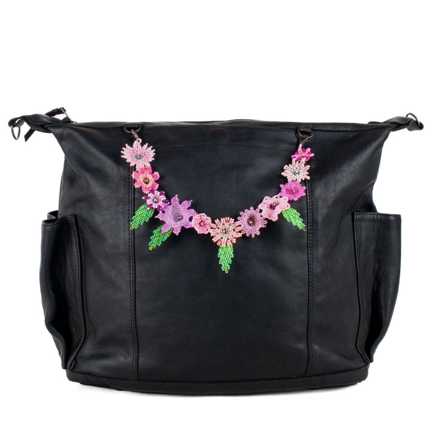 **SHIP WINDOW** BEADED FLORAL BAG NECKLACE - NO. 201787