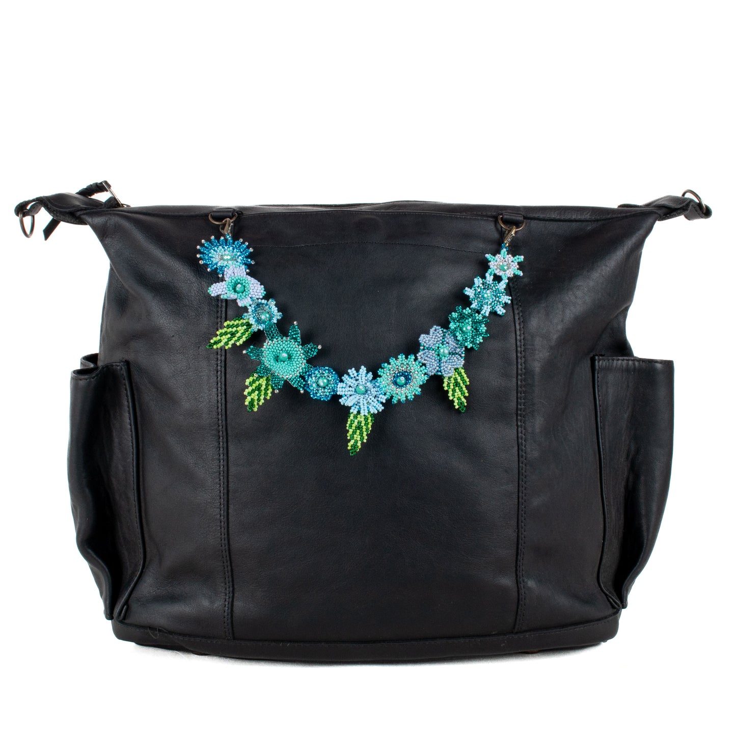 **SHIP WINDOW** BEADED FLORAL BAG NECKLACE - NO. 201795