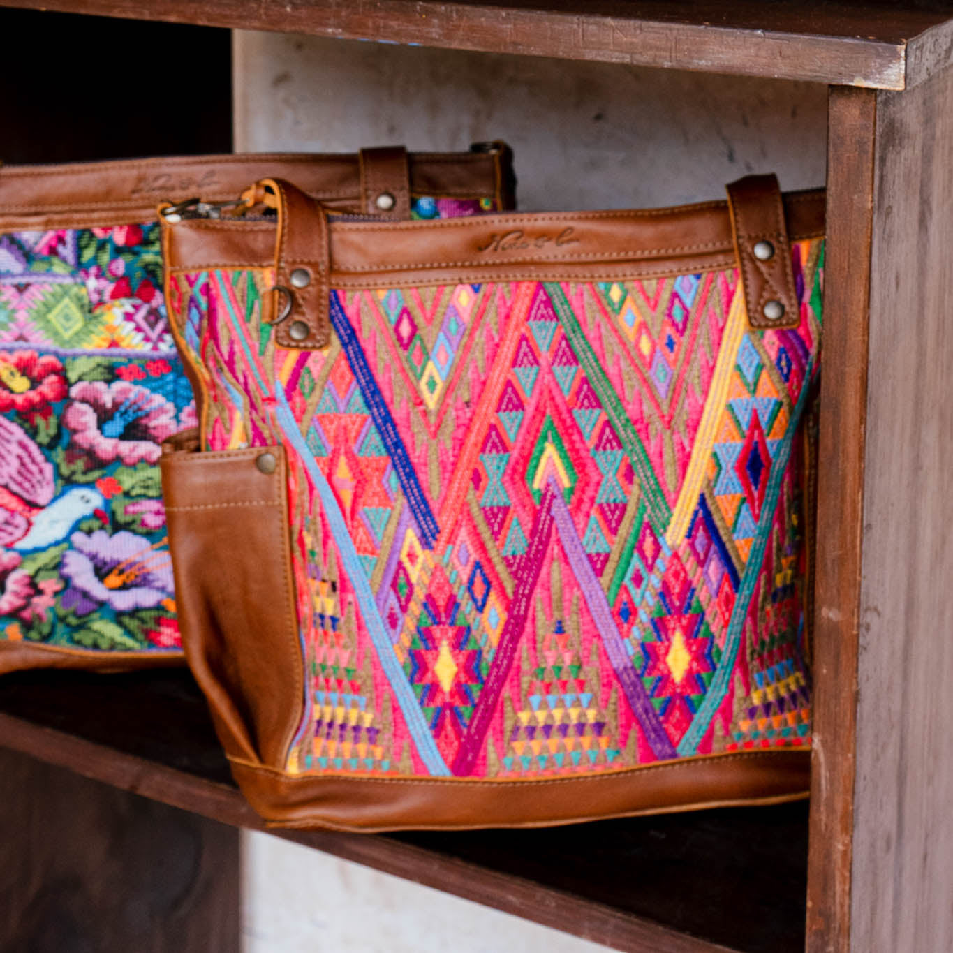 THE MEDIUM PERFECT BAG - OOAK HUIPIL - CAFE - NO. 12739