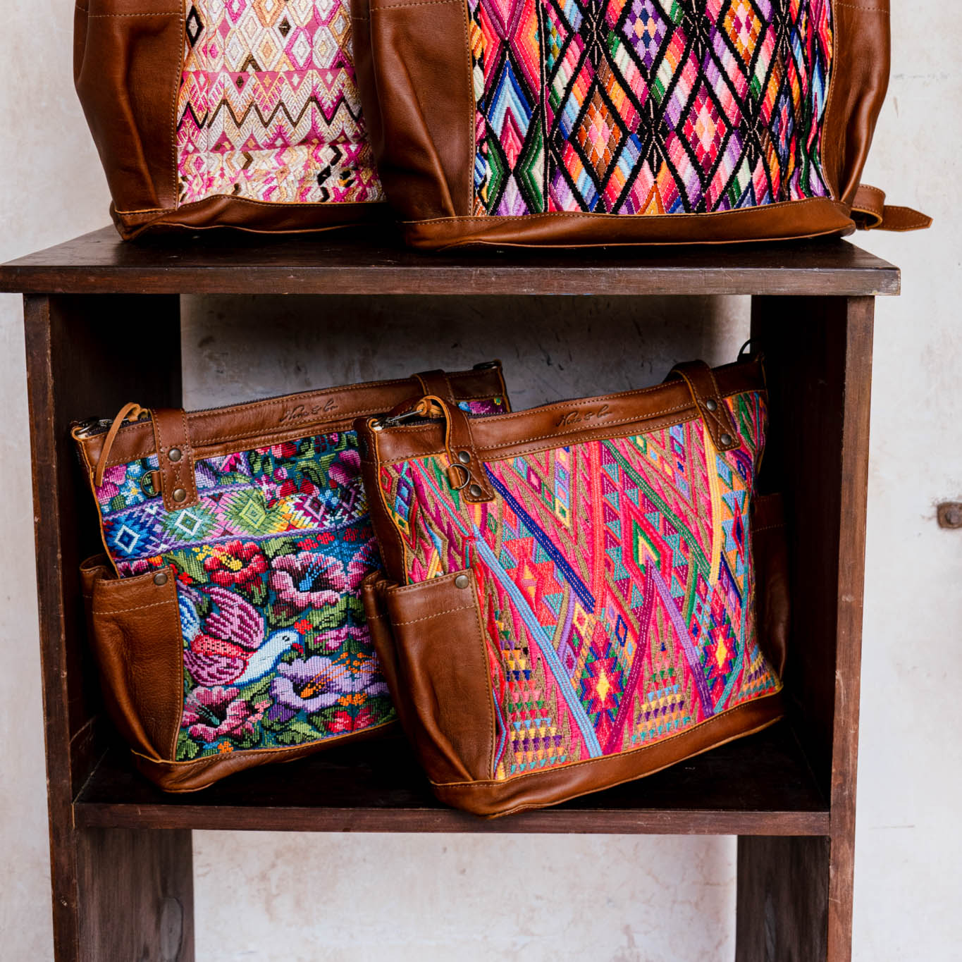THE MEDIUM PERFECT BAG - OOAK HUIPIL - CAFE - NO. 12739