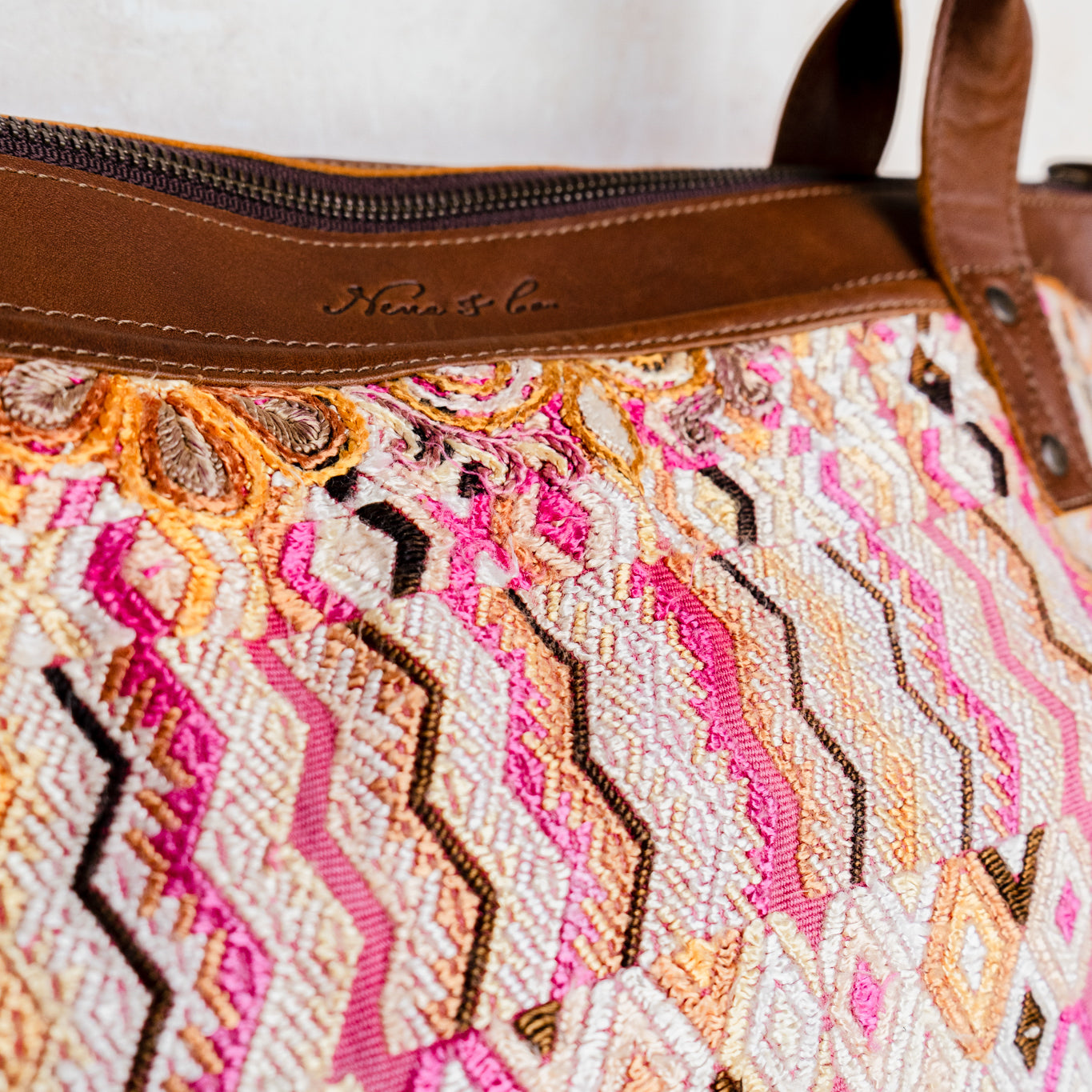 **CLOSEOUT** THE PERFECT BAG - OOAK HUIPIL - CAFE - NO. 12719