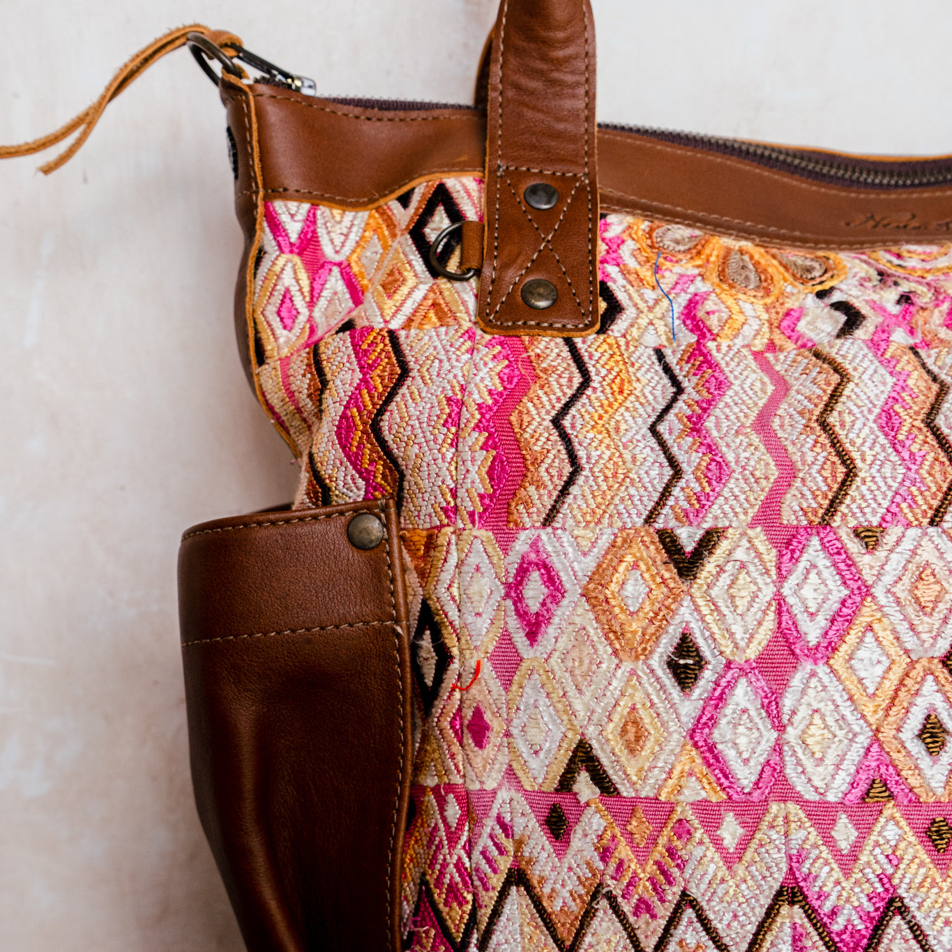 **CLOSEOUT** THE PERFECT BAG - OOAK HUIPIL - CAFE - NO. 12719