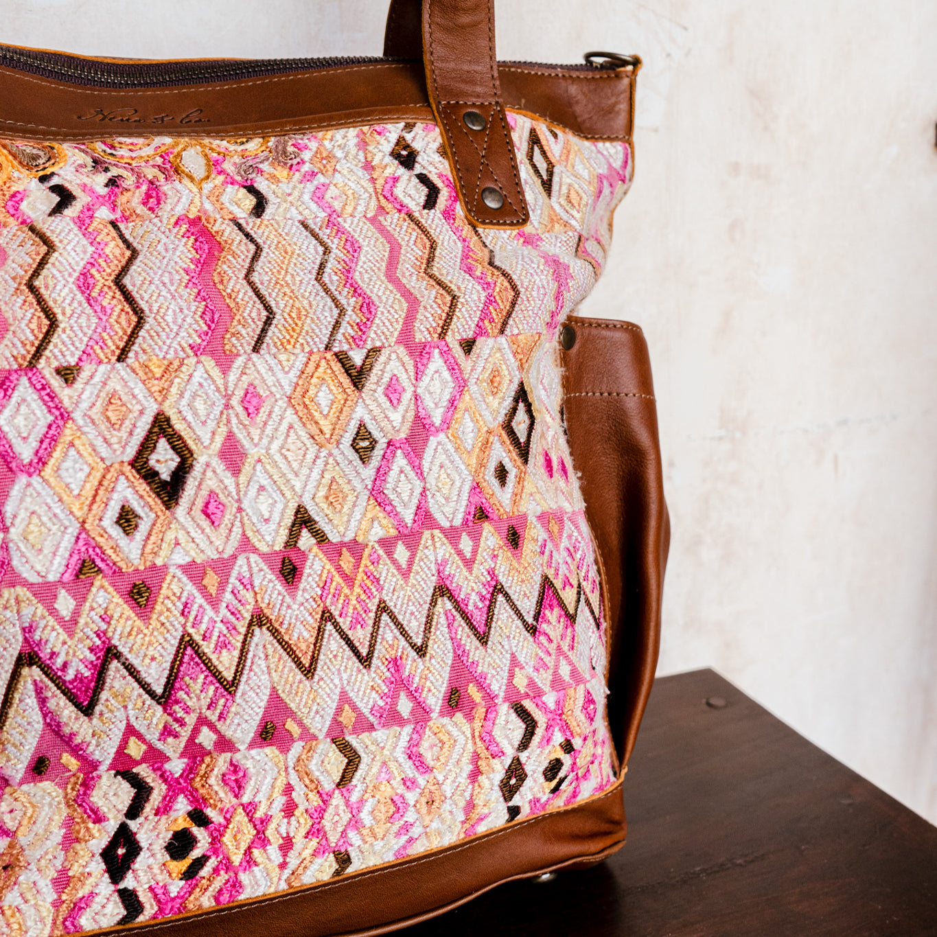 **CLOSEOUT** THE PERFECT BAG - OOAK HUIPIL - CAFE - NO. 12719