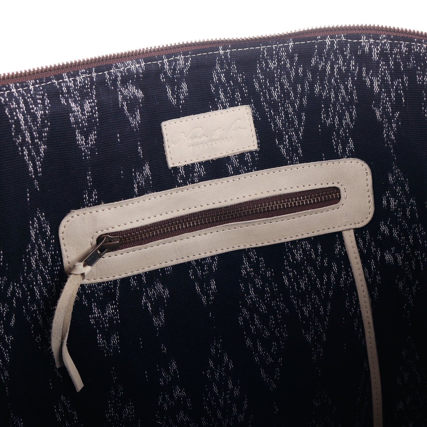 PERFECT WEEKENDER - 10 YEAR ANNIVERSARY - EMBROIDERED LEATHER - AZURE - BONE