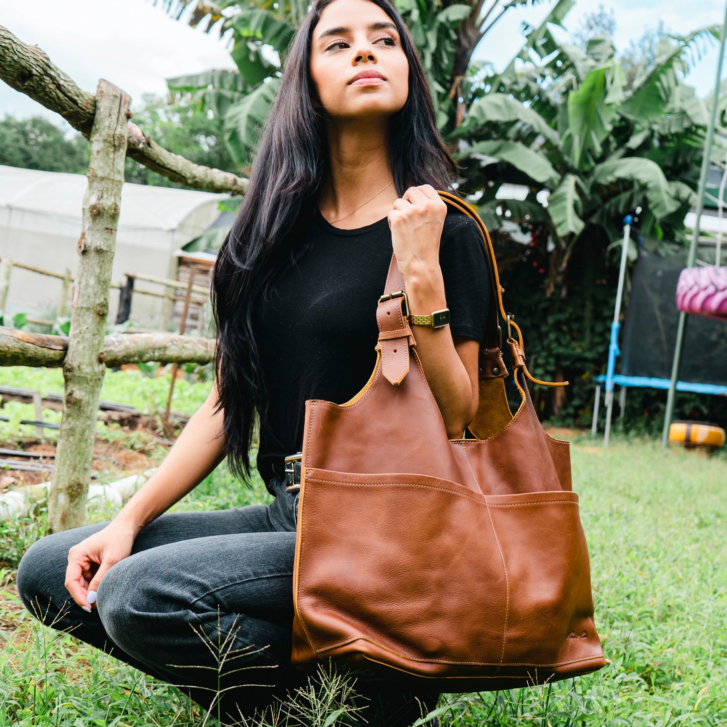ALEJANDRA BAG - FULL LEATHER - CAFE