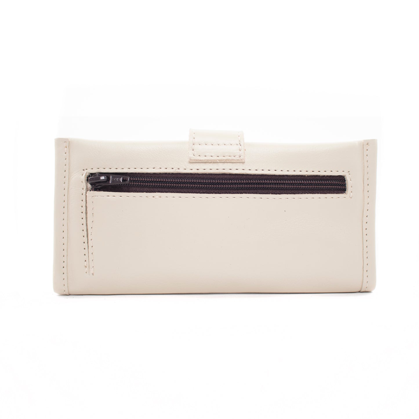 ARTISAN SNAP WALLET WITH ZIPPER - BONE