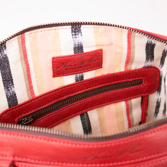 BEATRIZ CONVERTIBLE DAY BAG - FULL LEATHER - ROUGE