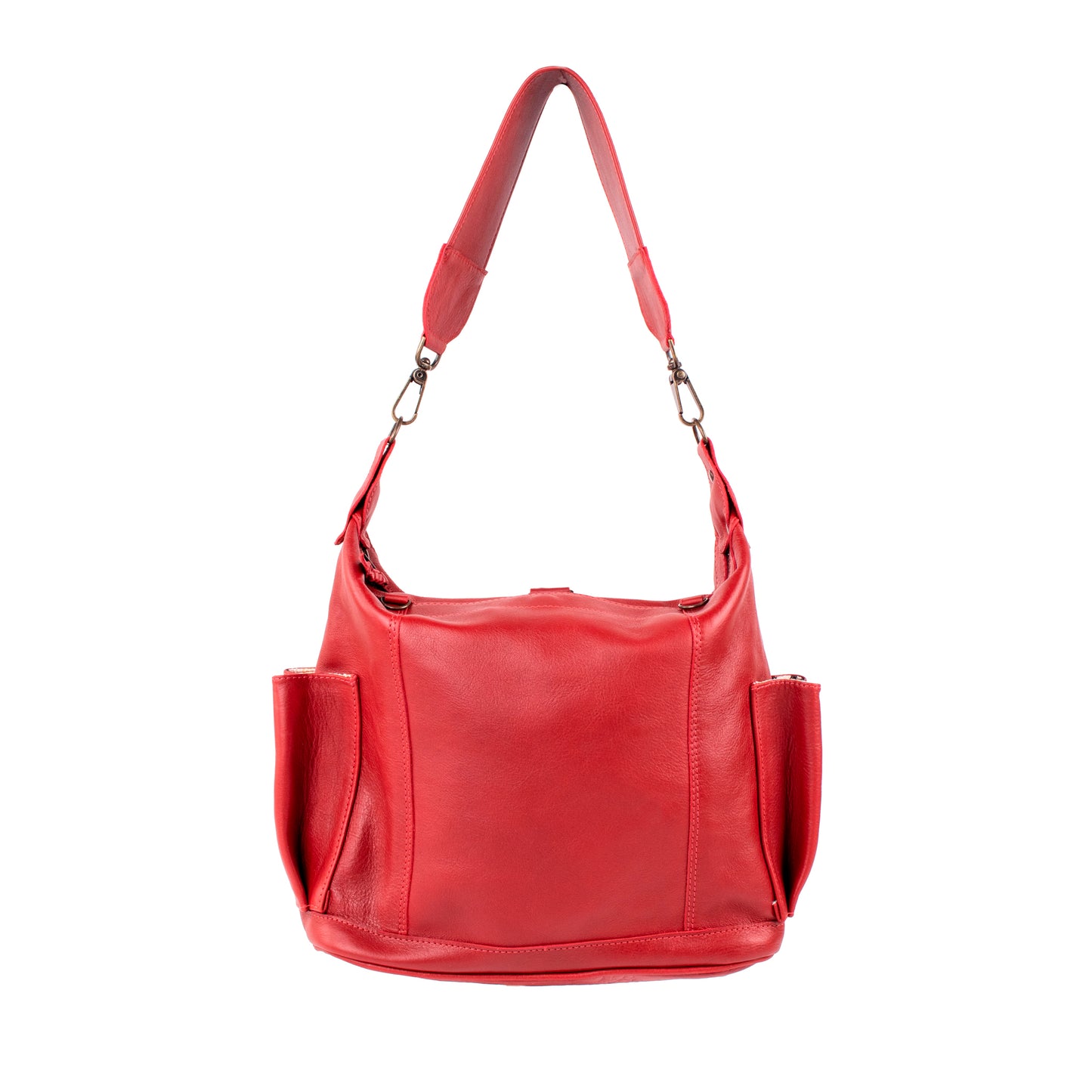 BEATRIZ CONVERTIBLE DAY BAG - MEDIUM - FULL LEATHER - ROUGE