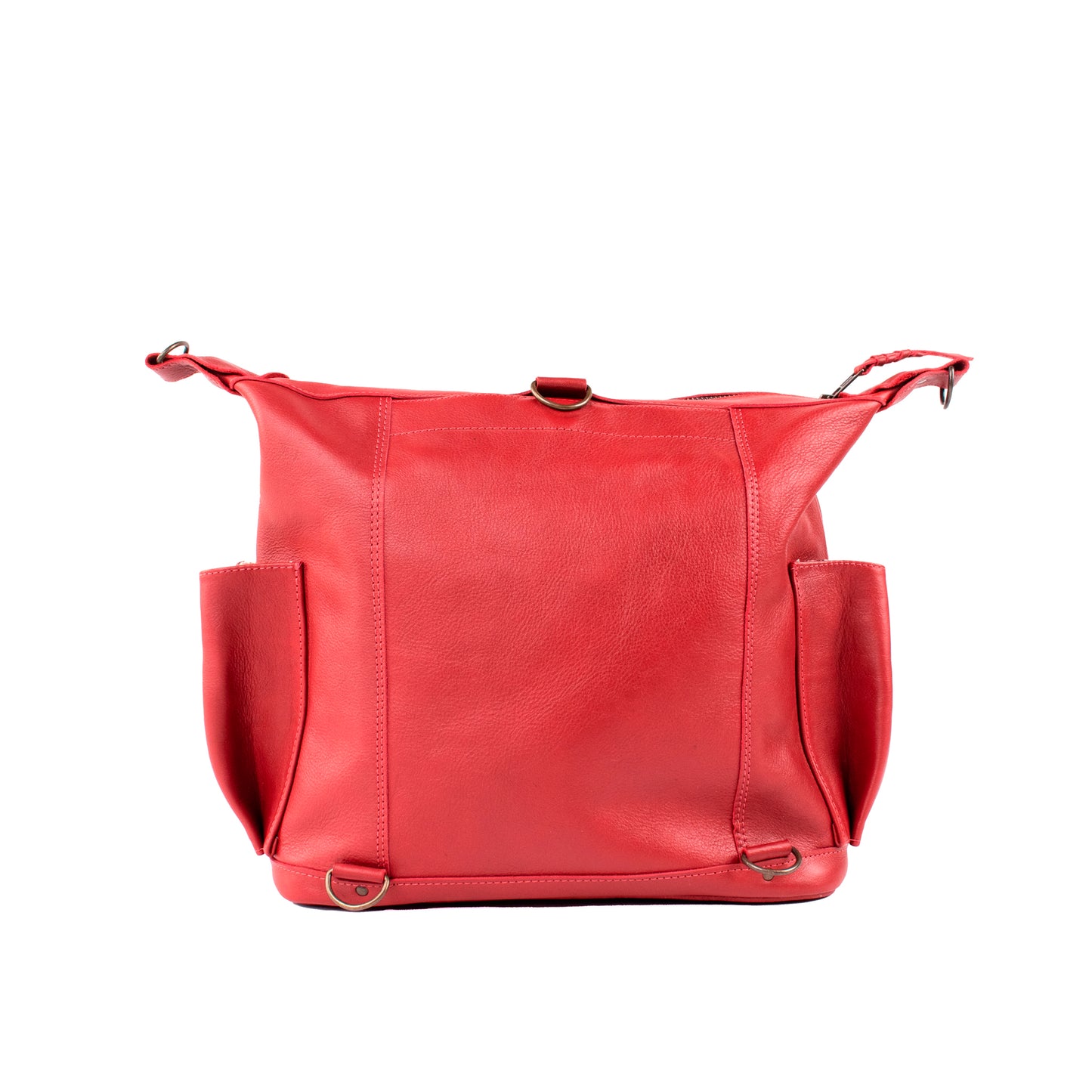BEATRIZ CONVERTIBLE DAY BAG - MEDIUM - FULL LEATHER - ROUGE