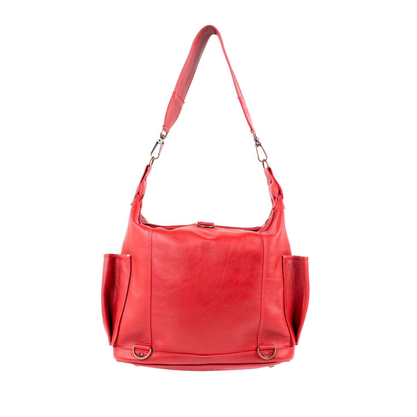 BEATRIZ CONVERTIBLE DAY BAG - MEDIUM - FULL LEATHER - ROUGE