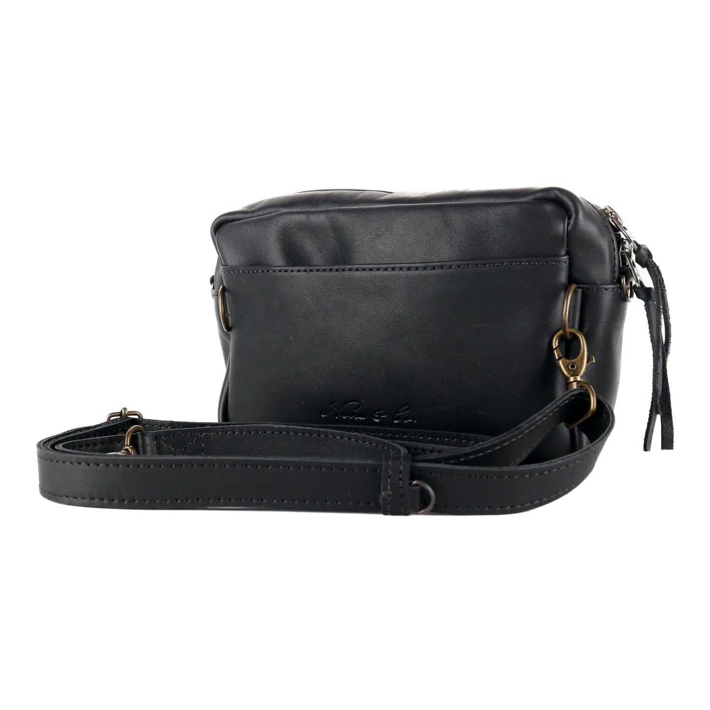 H&S WANDER CROSSBODY SET - OOAK BEADED PANEL - BLACK - NO. 15518