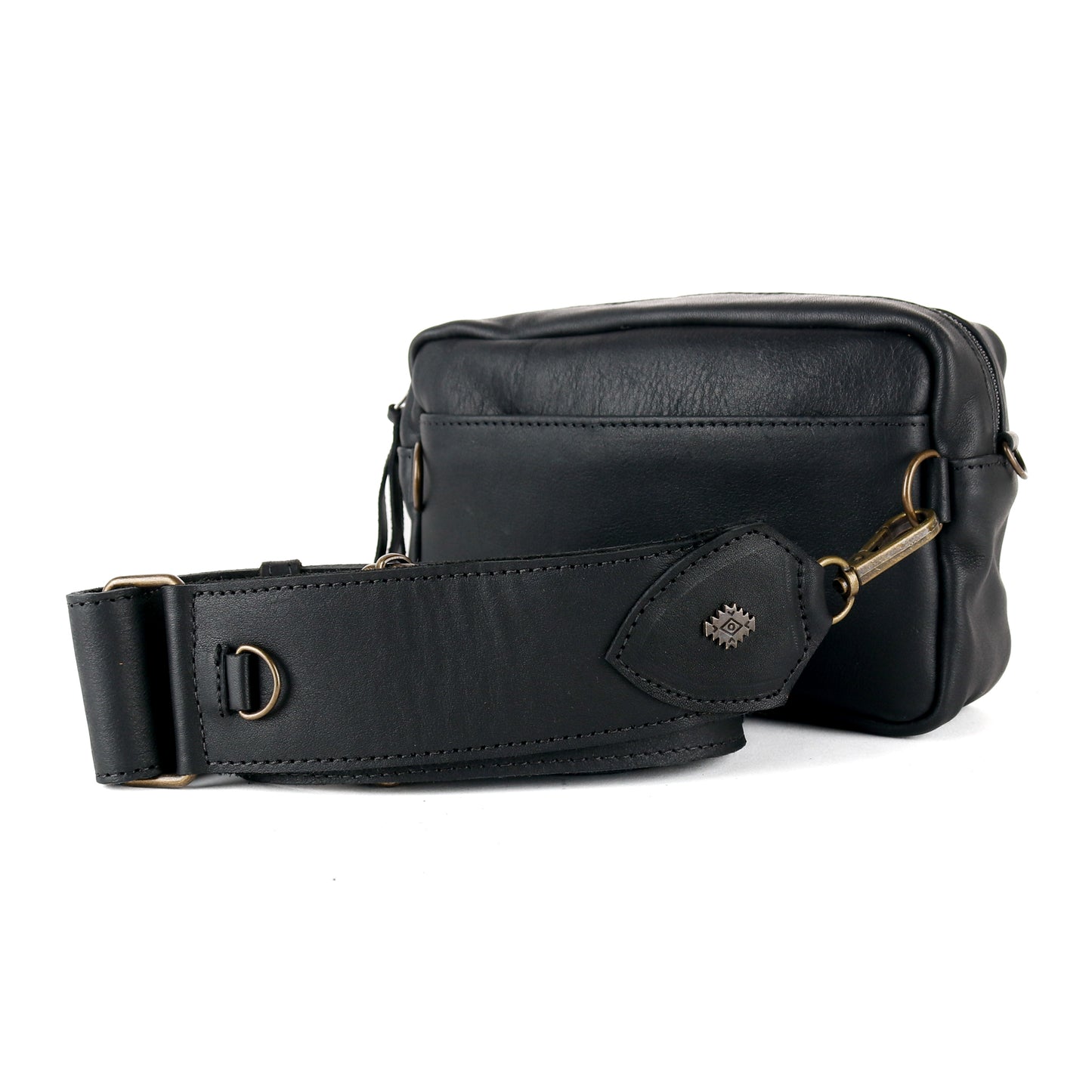WANDER CROSSBODY BAG + STRAP SET - OOAK HUIPIL - BLACK - NO. 16728