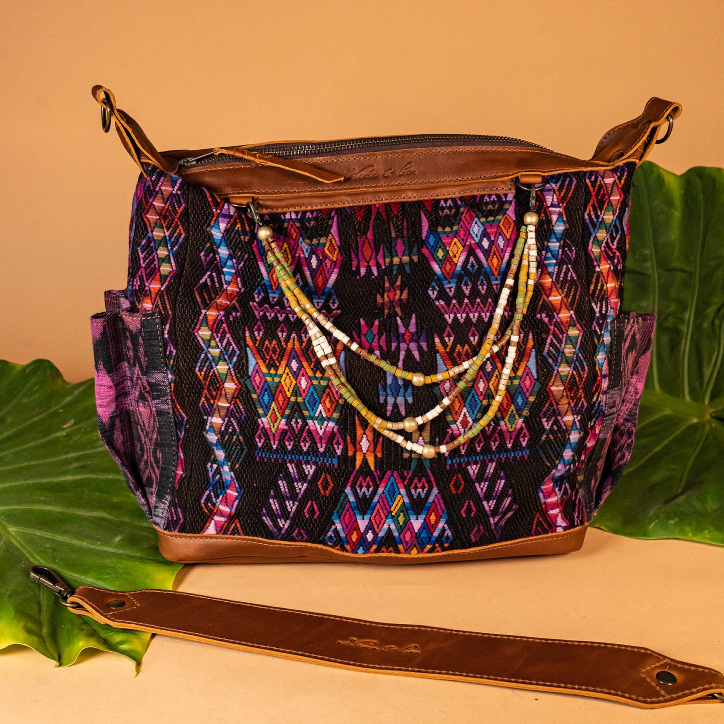 BEATRIZ MCDB + DIAMANTE STRAP - OOAK HUIPIL - CAFE - NO. 16033
