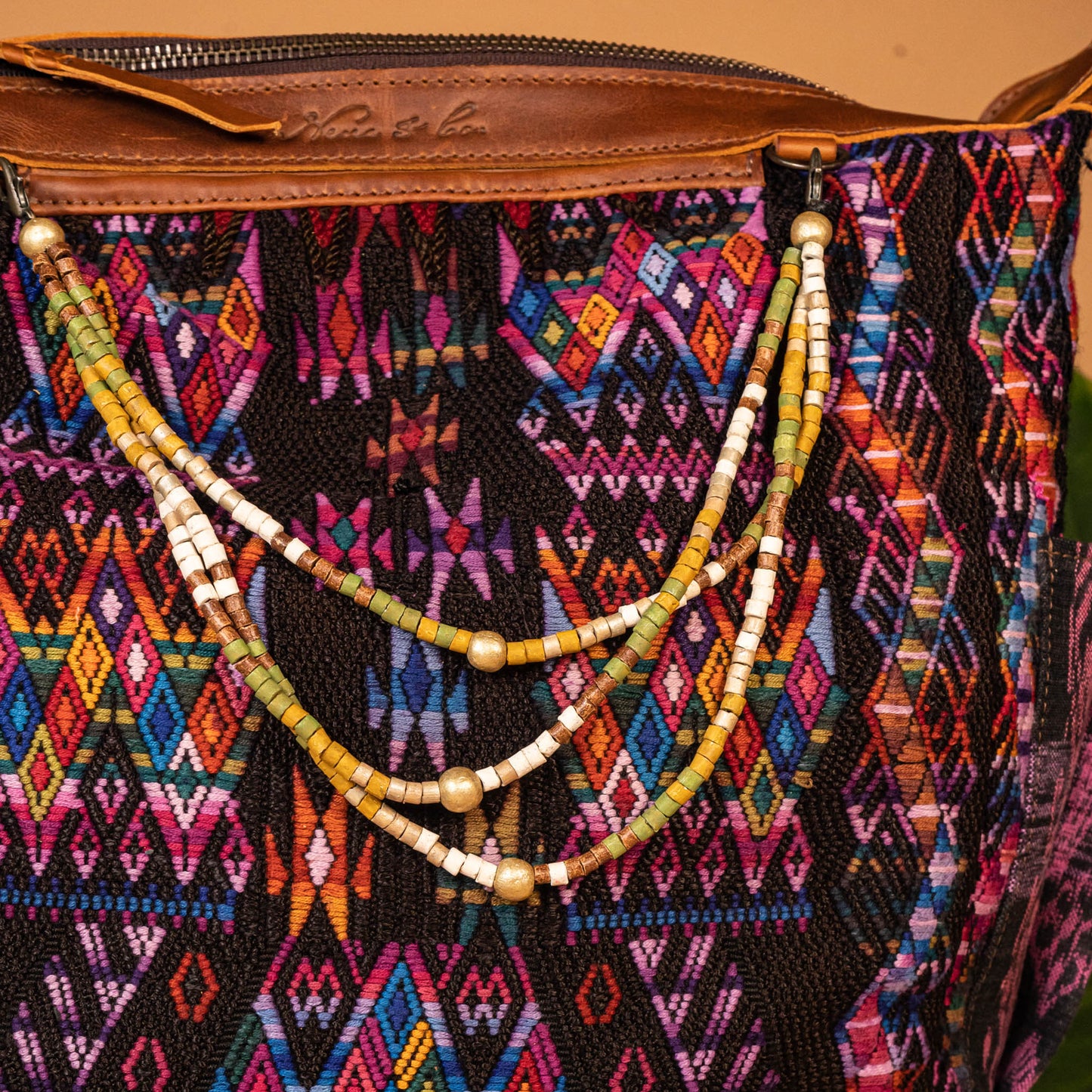 BEATRIZ MCDB + DIAMANTE STRAP - OOAK HUIPIL - CAFE - NO. 16033