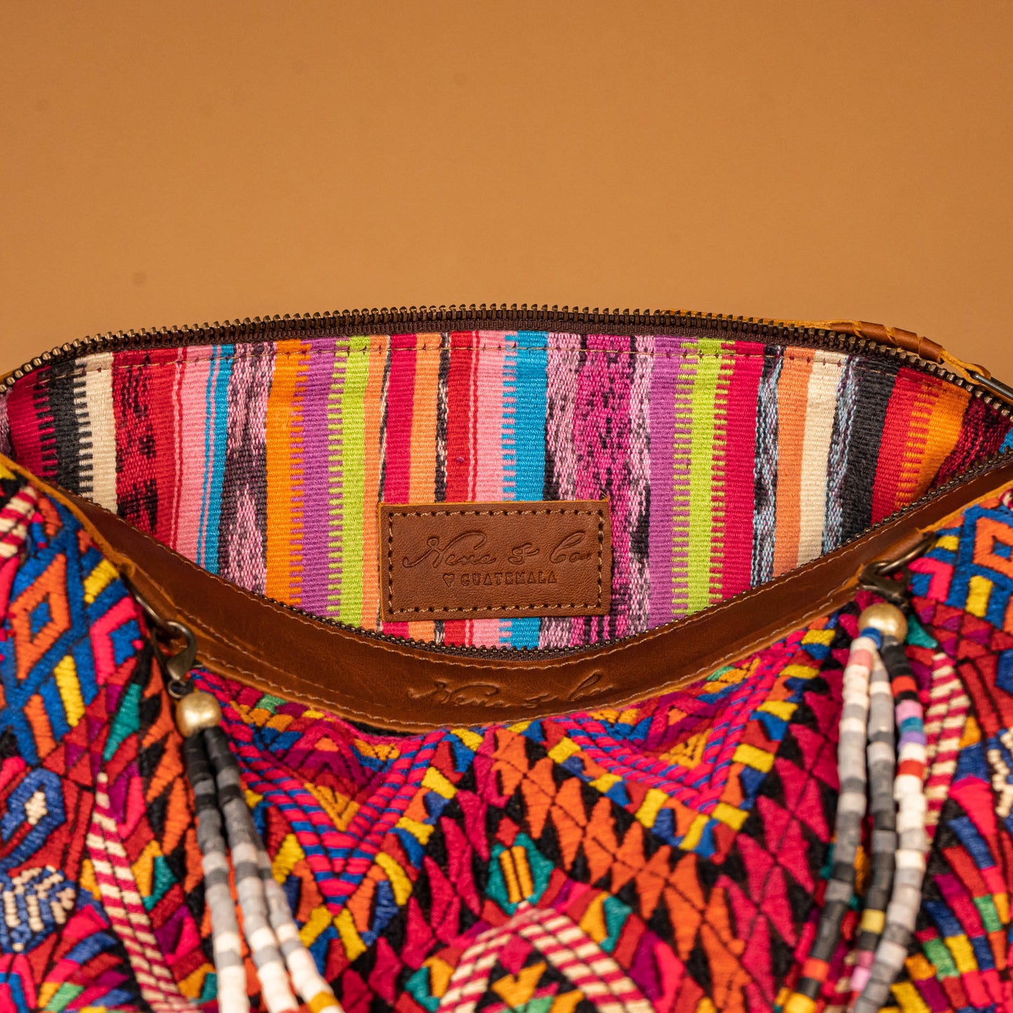 BEATRIZ MCDB + DIAMANTE STRAP - OOAK HUIPIL - CAFE - NO. 16034