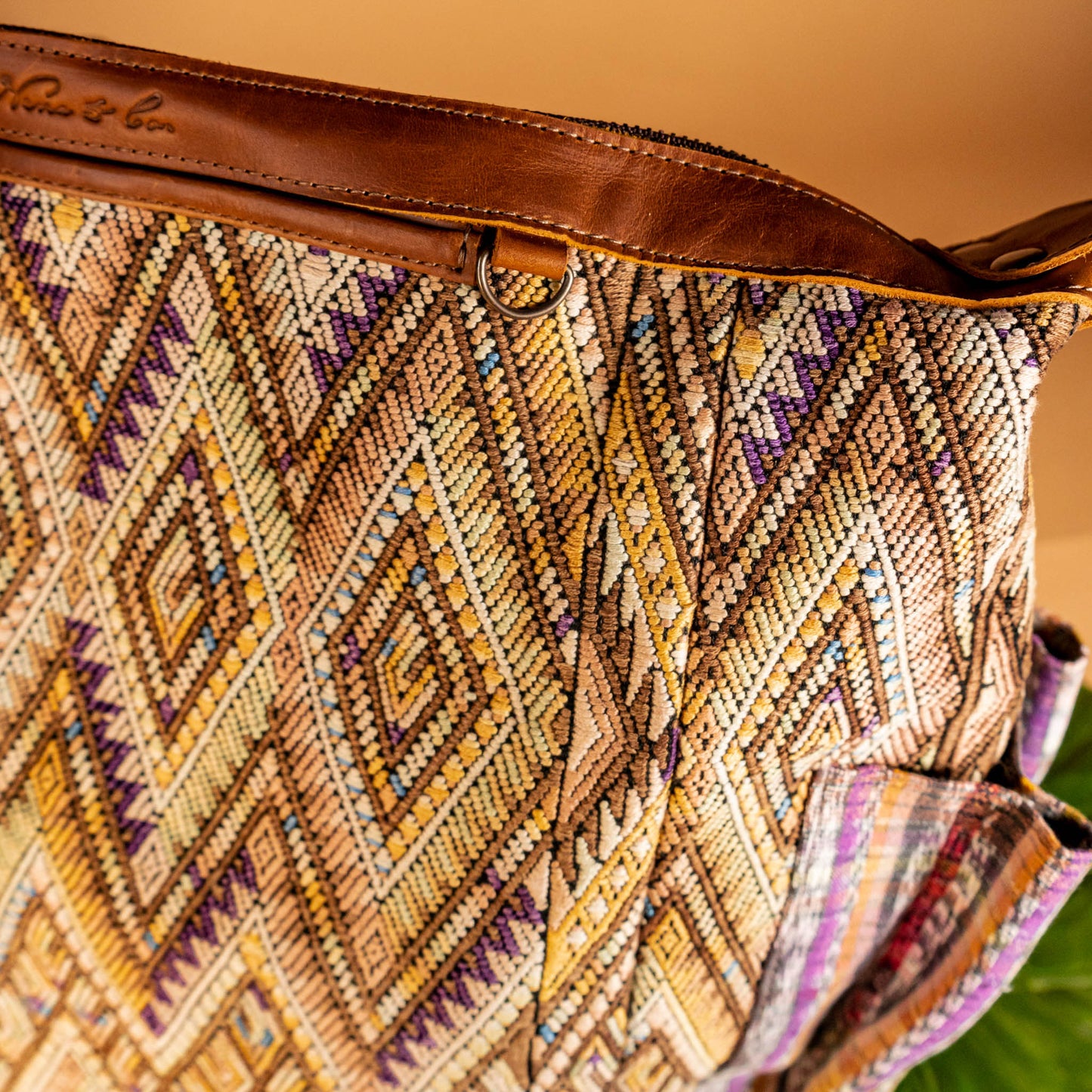 BEATRIZ CDB + DIAMANTE STRAP - OOAK HUIPIL - CAFE - NO. 16022