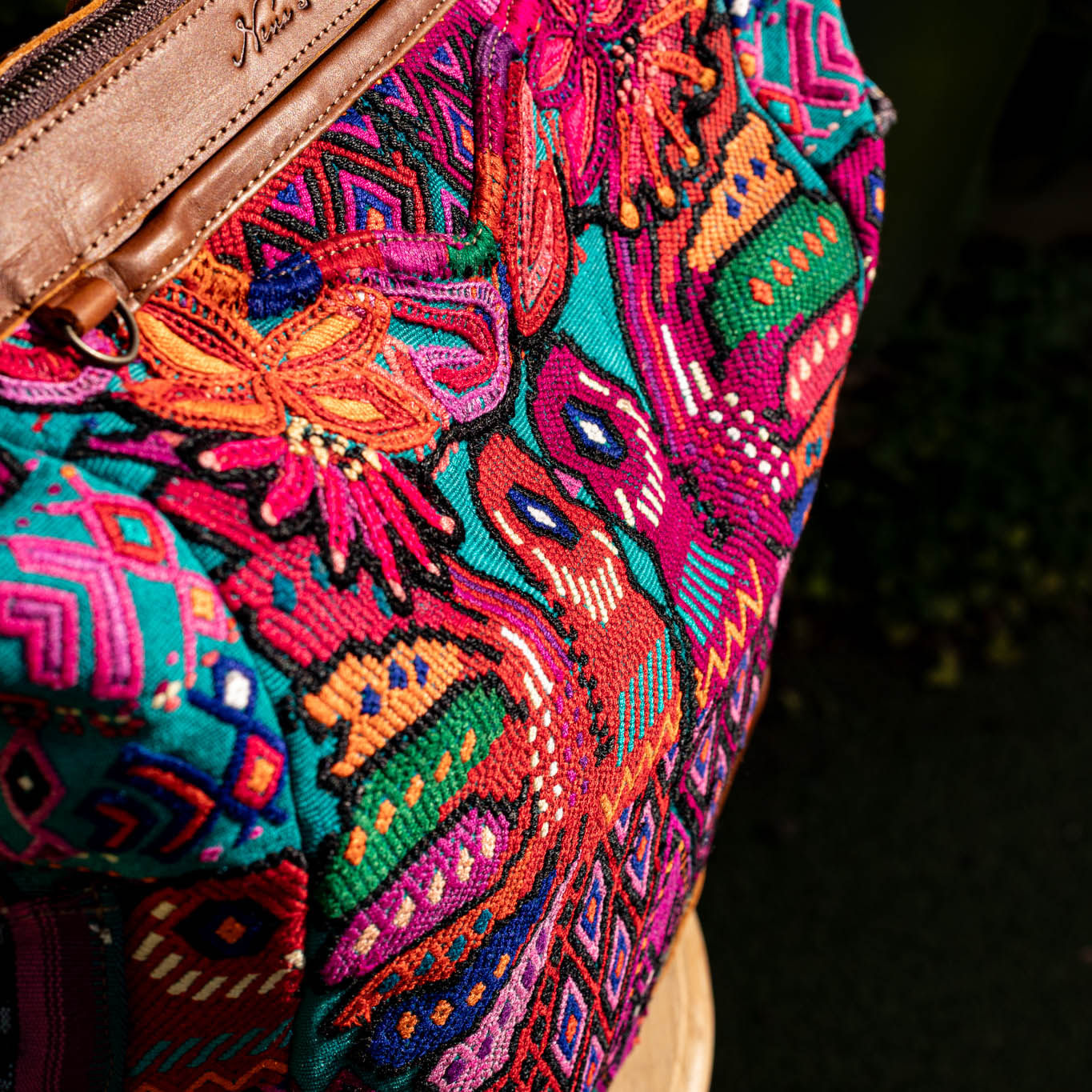 BEATRIZ CDB + DIAMANTE STRAP - OOAK HUIPIL - CAFE - NO. 17165