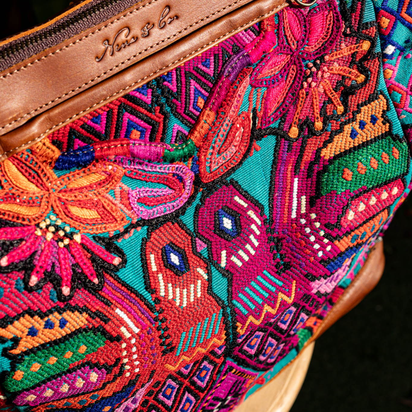 BEATRIZ CDB + DIAMANTE STRAP - OOAK HUIPIL - CAFE - NO. 17165