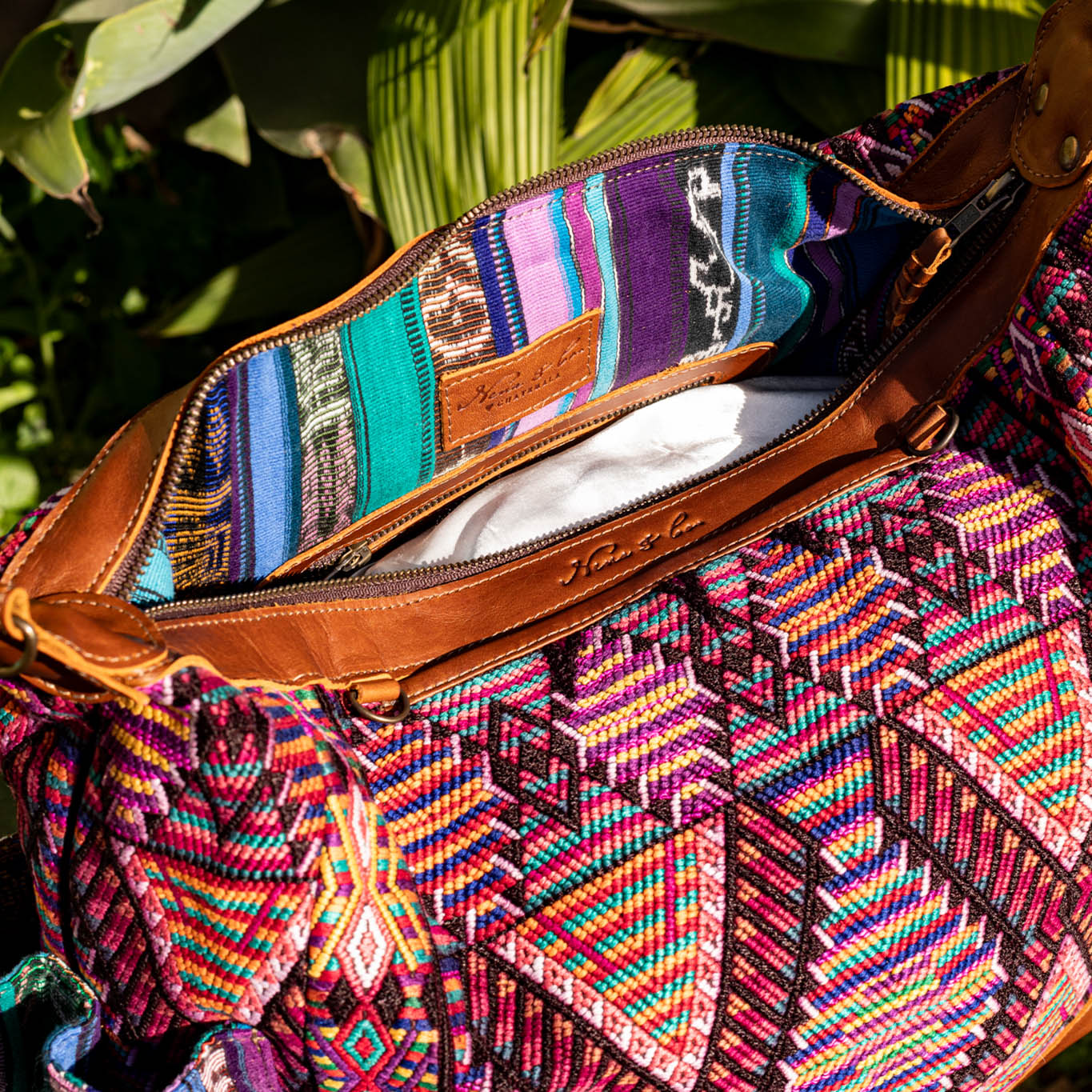 BEATRIZ CDB + DIAMANTE STRAP - OOAK HUIPIL - CAFE - NO. 17162