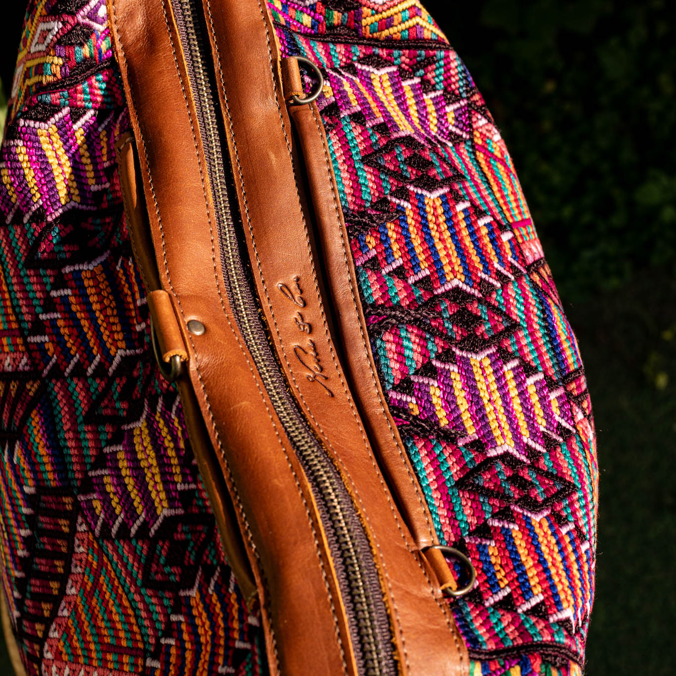 BEATRIZ CDB + DIAMANTE STRAP - OOAK HUIPIL - CAFE - NO. 17162